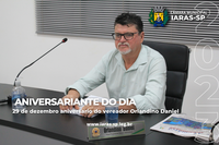 29 de dezembro: Aniversário do vereador Orlandino Daniel 