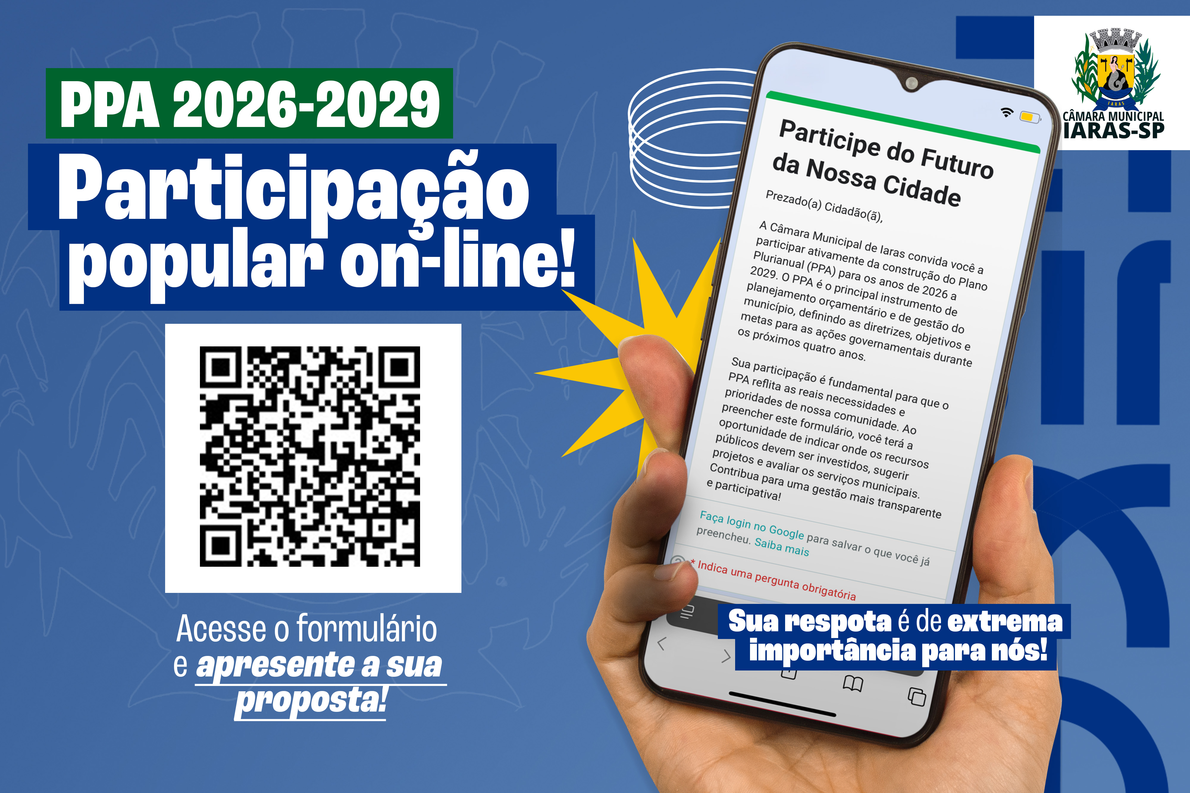 Câmara Municipal Lança Consulta Pública para Elaboração do PPA 2026-2029