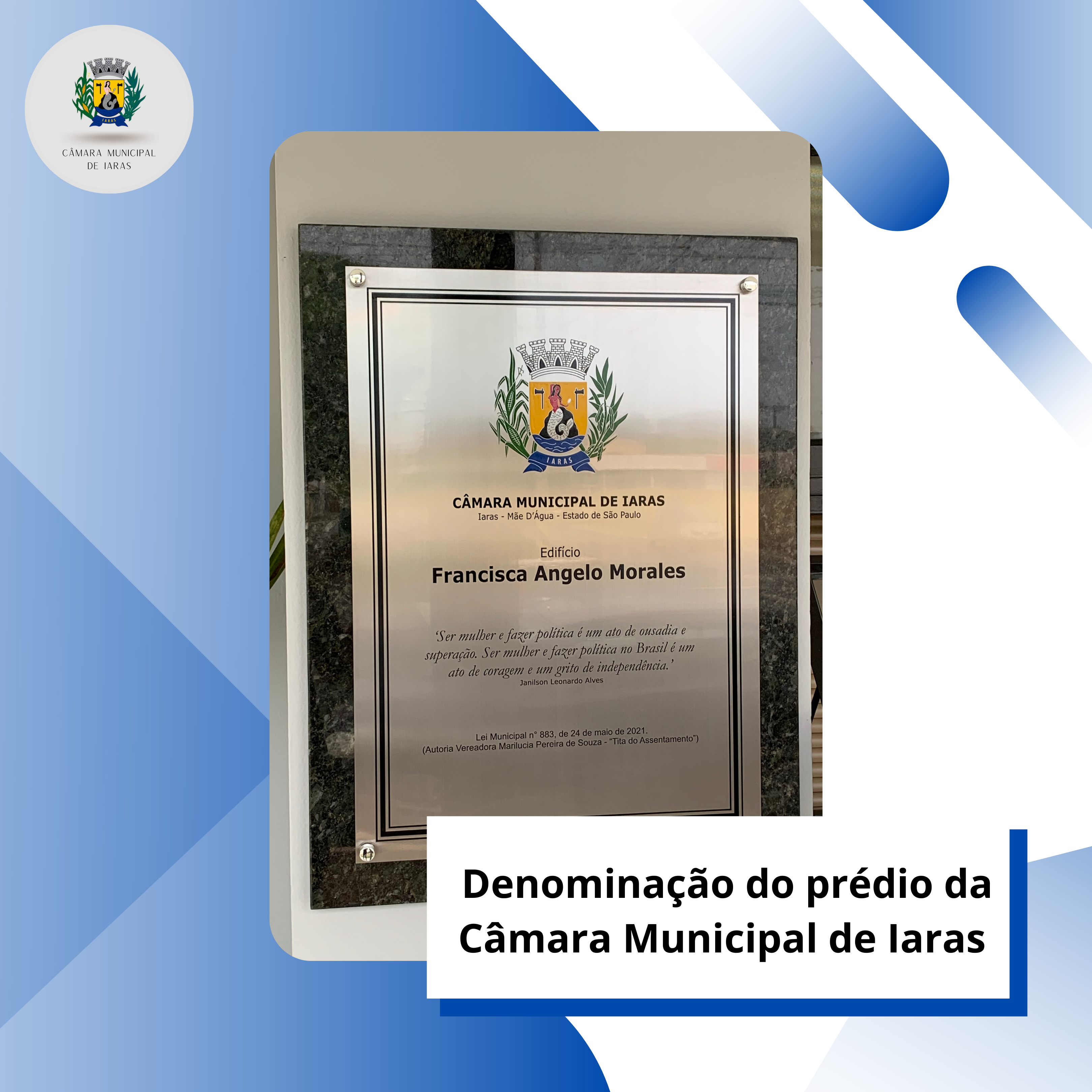 Cerimônia de denominação do edifício da Câmara