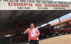 Presidente da Câmara de Iaras Protocola Pedido ao Corpo de Bombeiros de Avaré